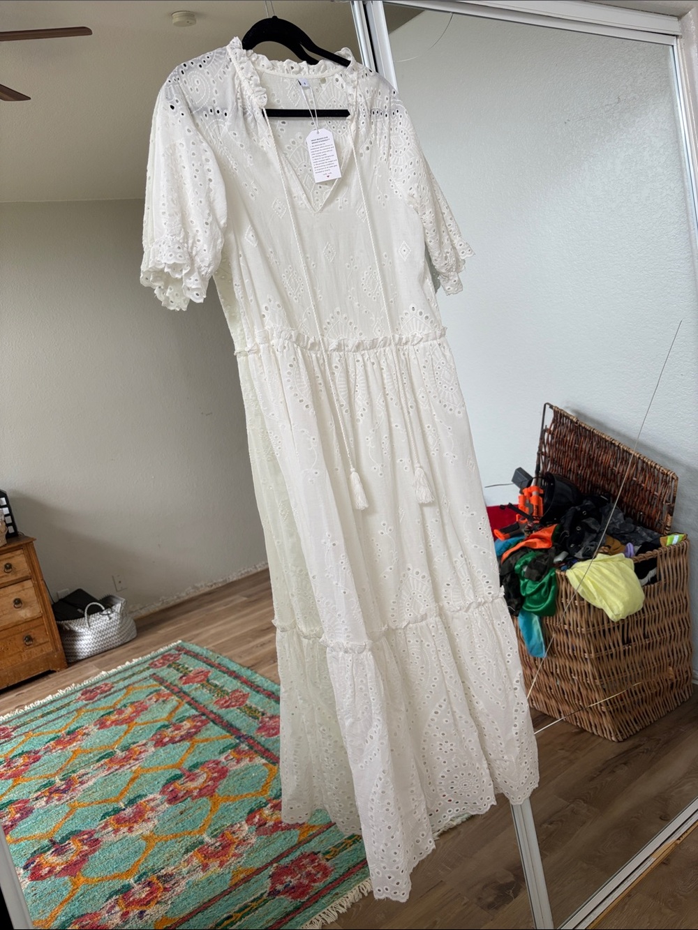 White Eyelet Maxi Dress - Brand: